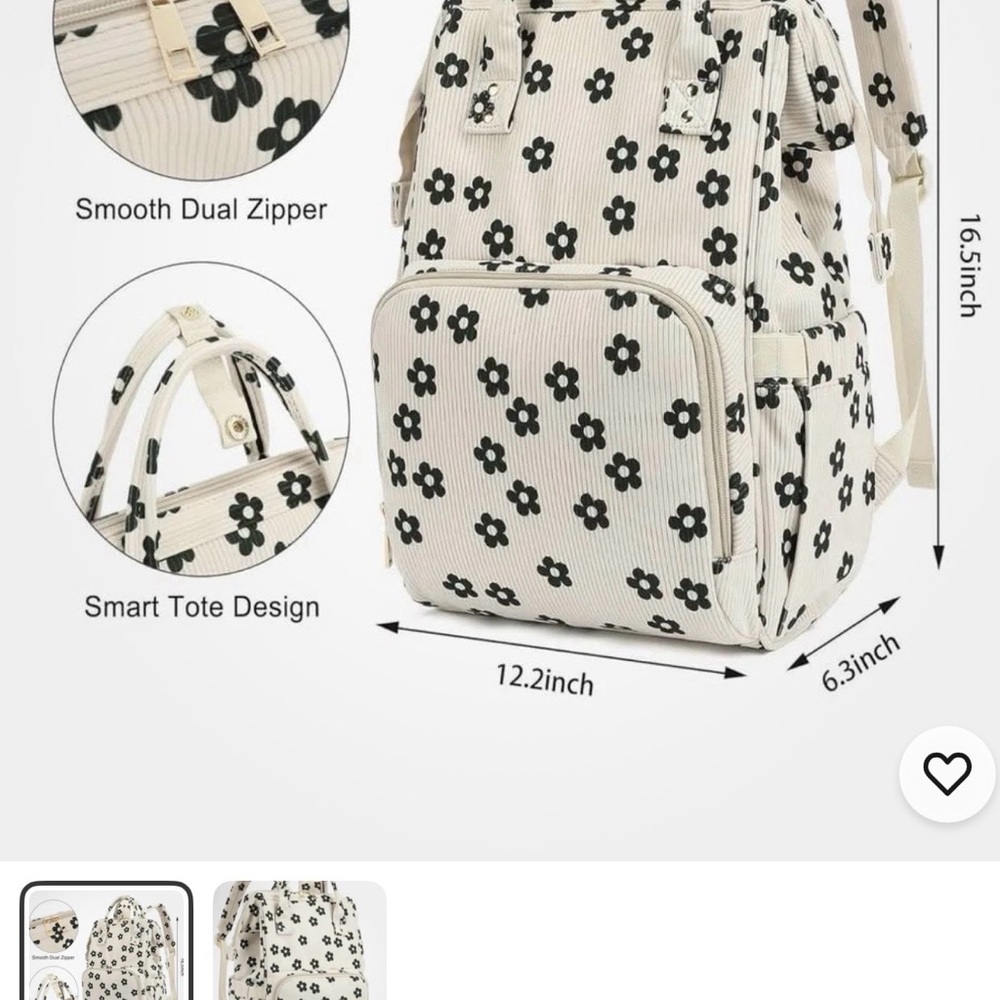 Chic Floral Cream Backpack